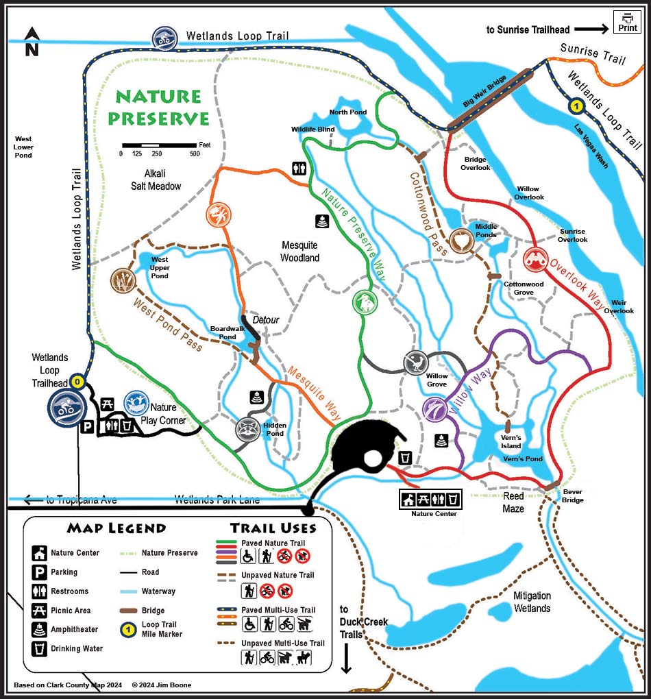 Wetlands Park Nature Preserve Map