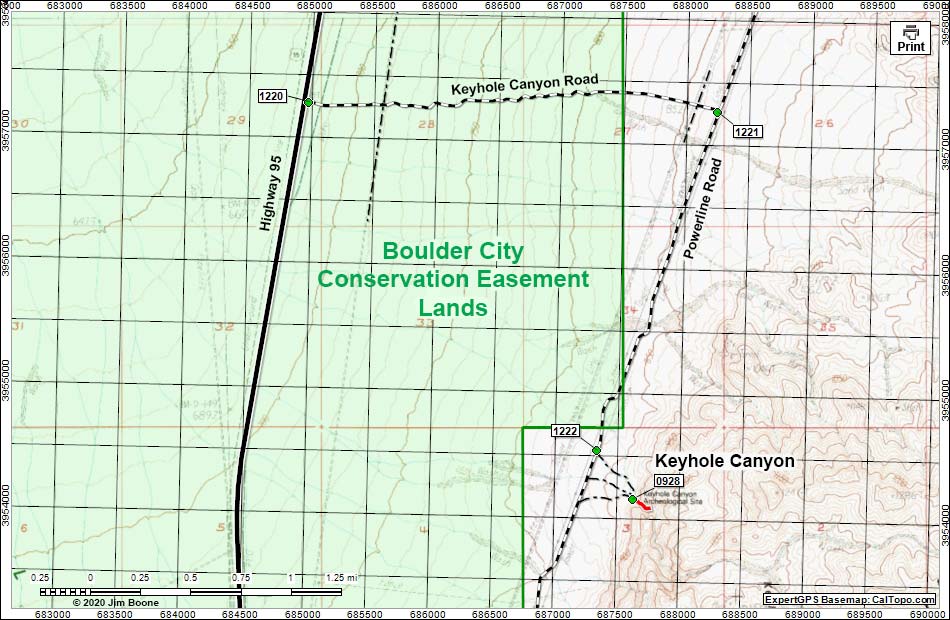 Keyhole Canyon Map