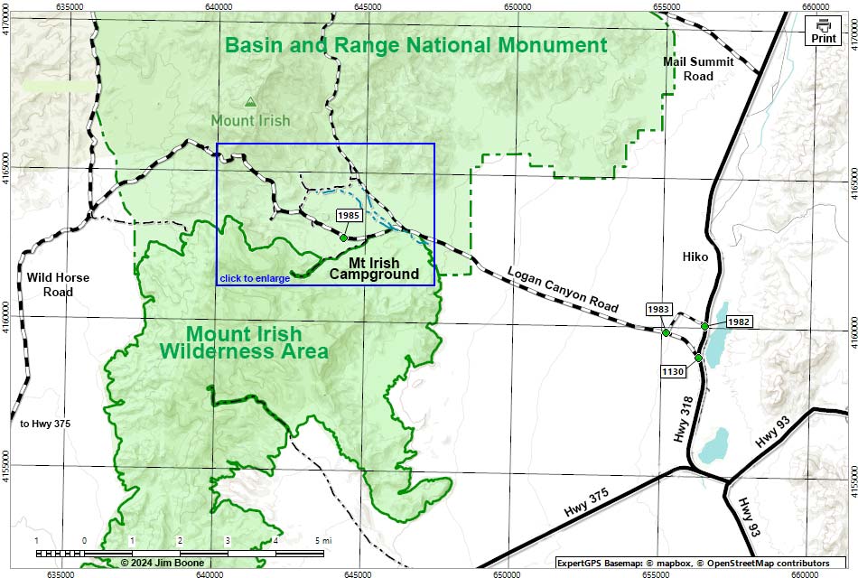 Logan Canyon Road Map