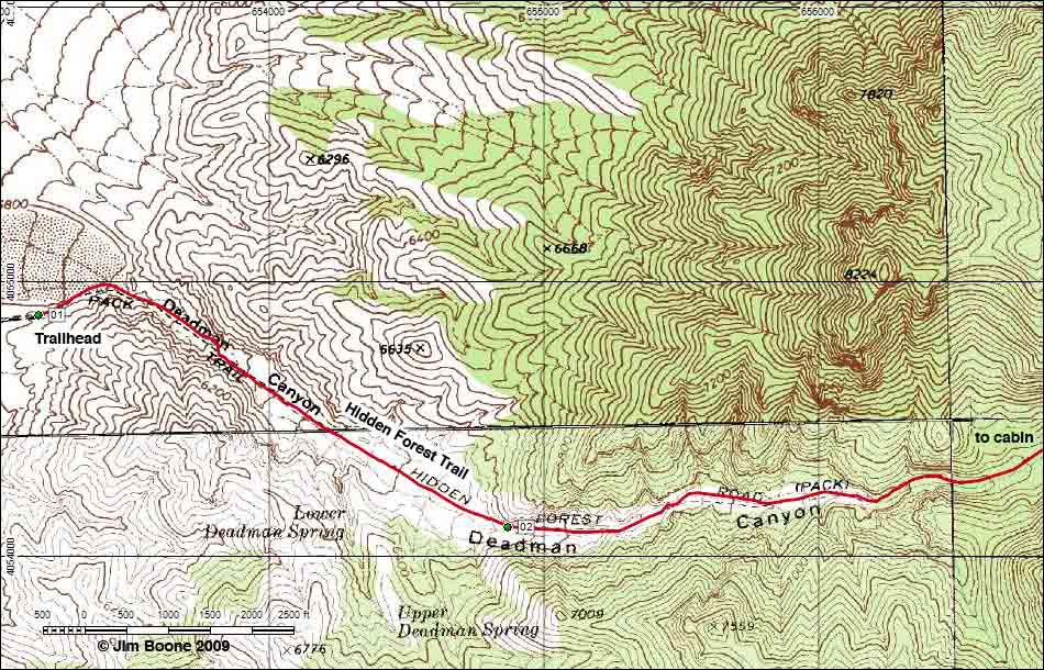 Hidden Forest Route Map Trailhead Section