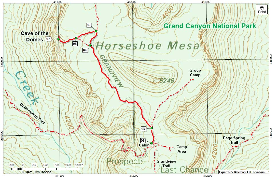 Cave of the Domes Map