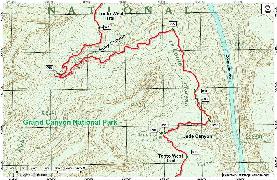 Tonto West Trail Map