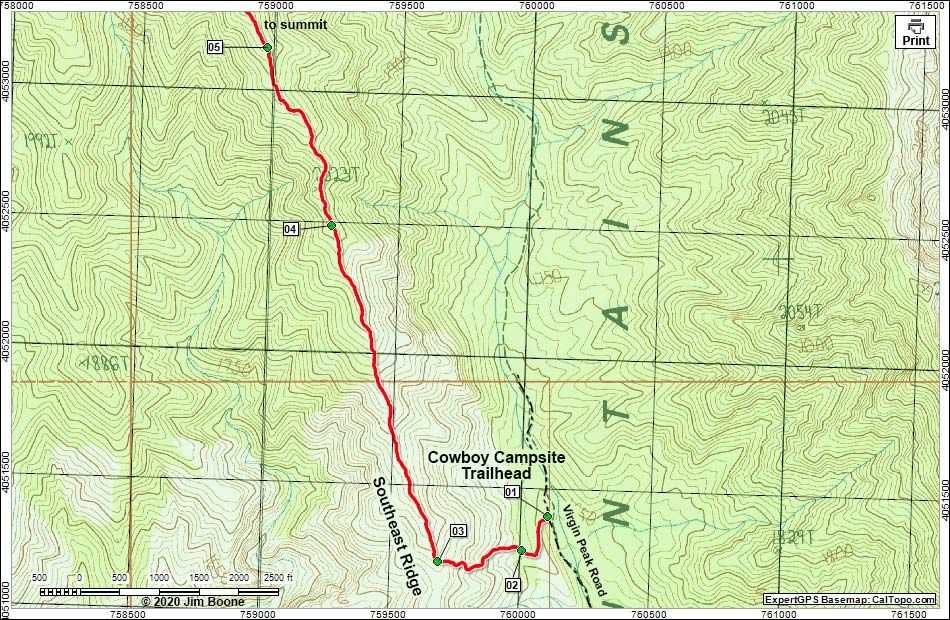 virgin peak map