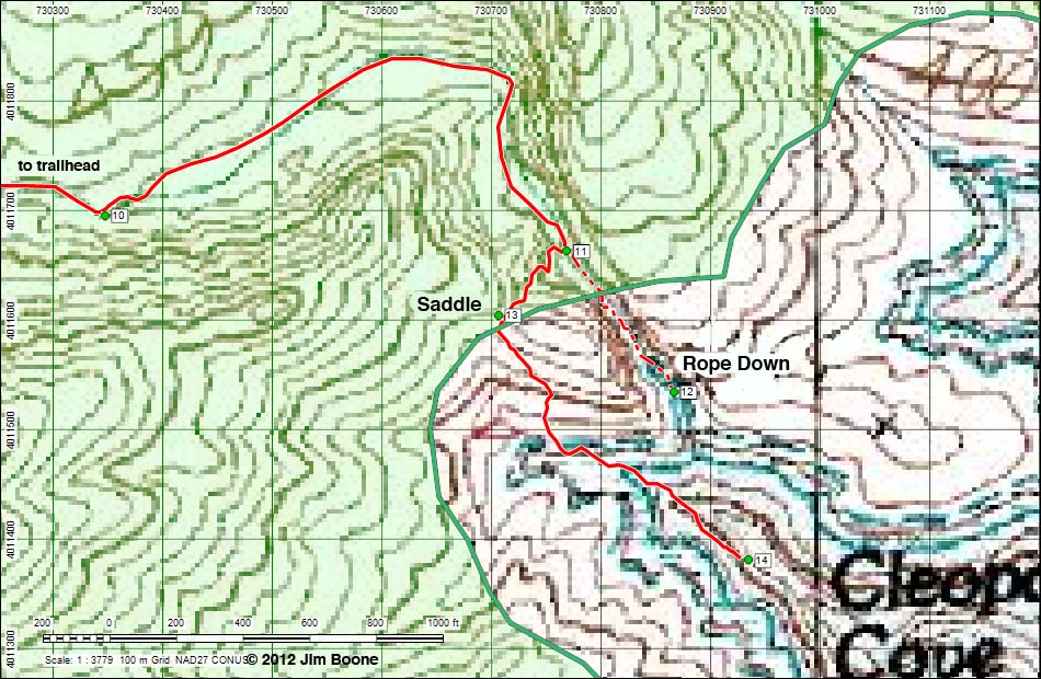 Cleopatra Wash End Map Enlargement