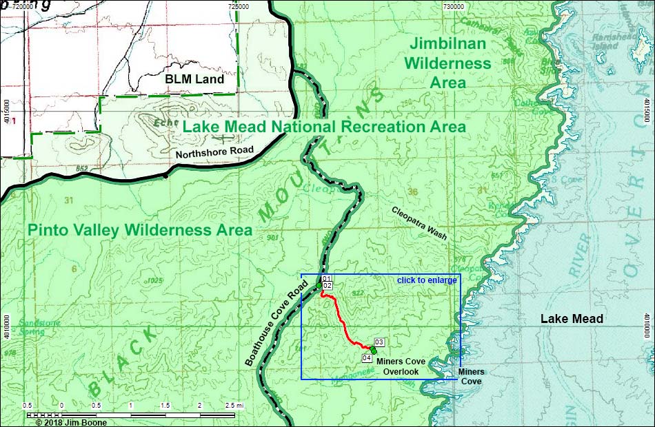 Miner's Cove Wash Overlook Map