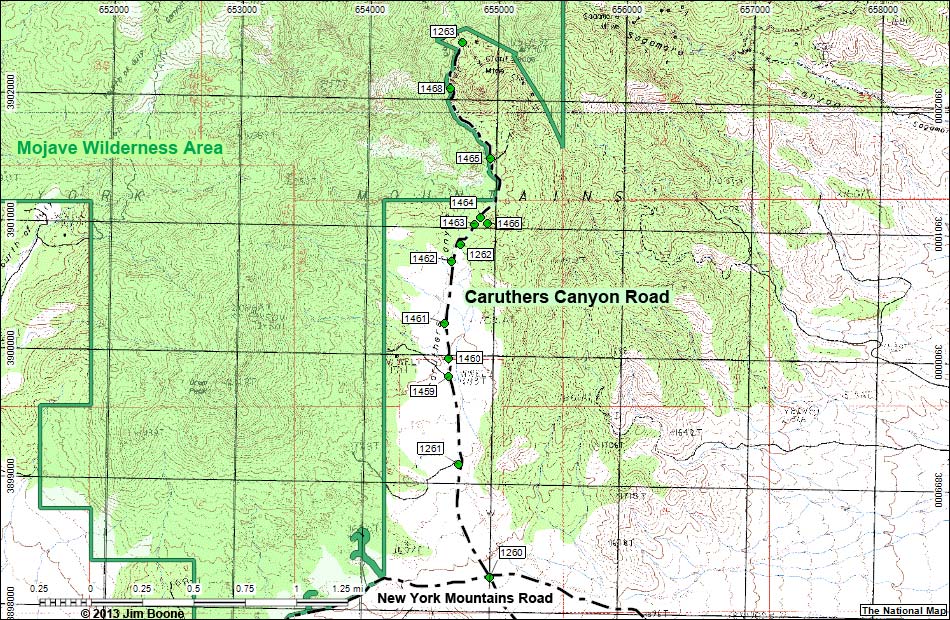 Caruthers Canyon Road Map