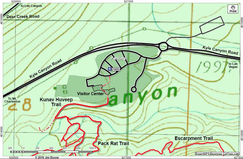 Visitor Center Trailhead Map