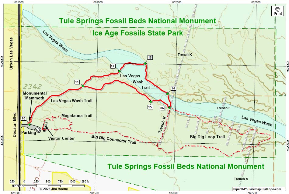 Las Vegas Wash Trail Map