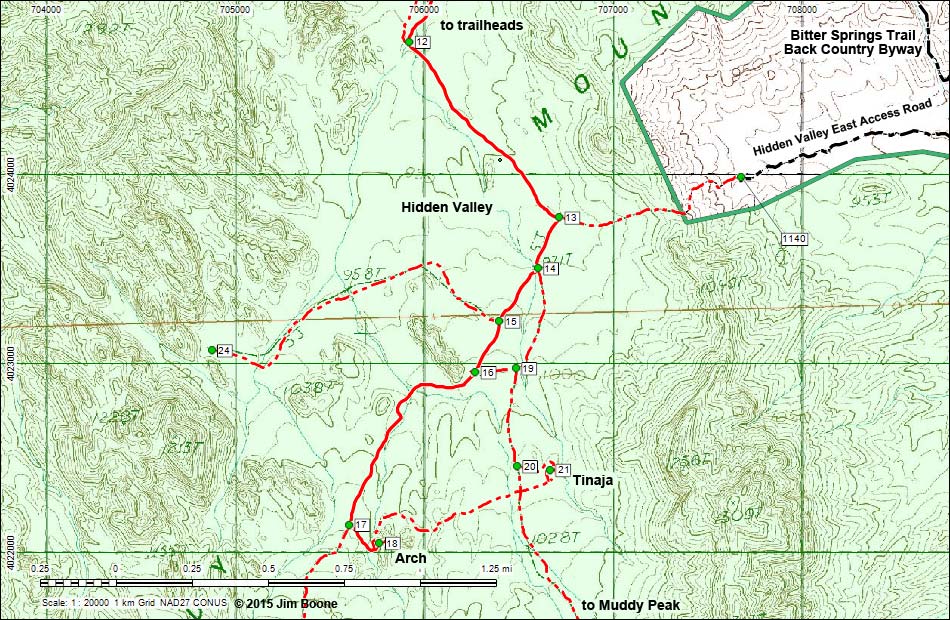 Hidden Valley Overlook Route Map